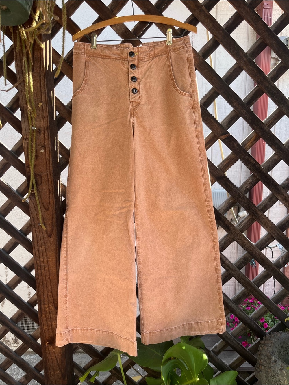 Pilcro x Anthropologie Wide Leg Button-Front Pants